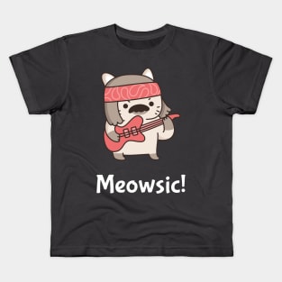 Cat plays music Kids T-Shirt